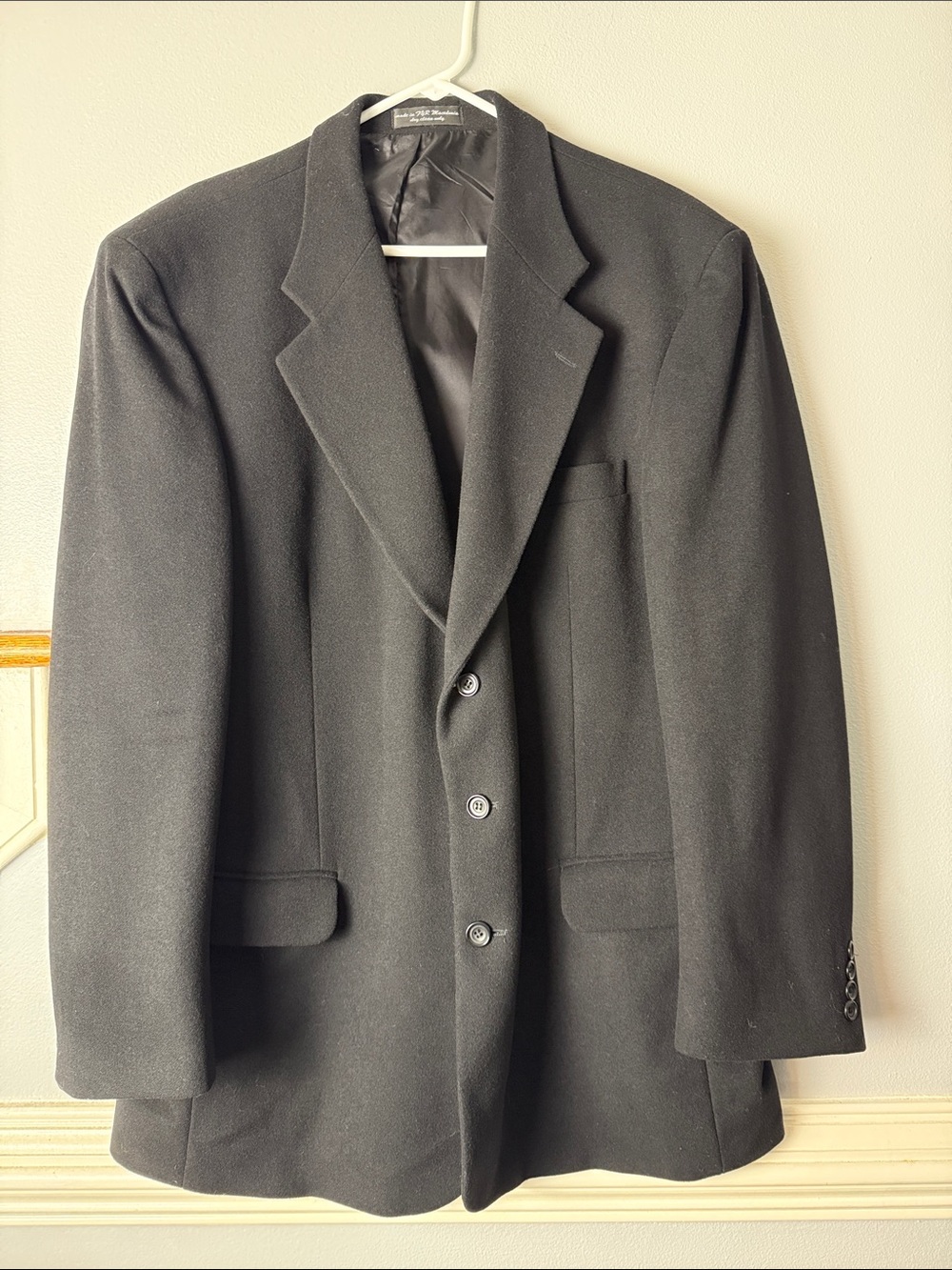 Classic Black Single-Breasted Sport Coat Italian cashmere